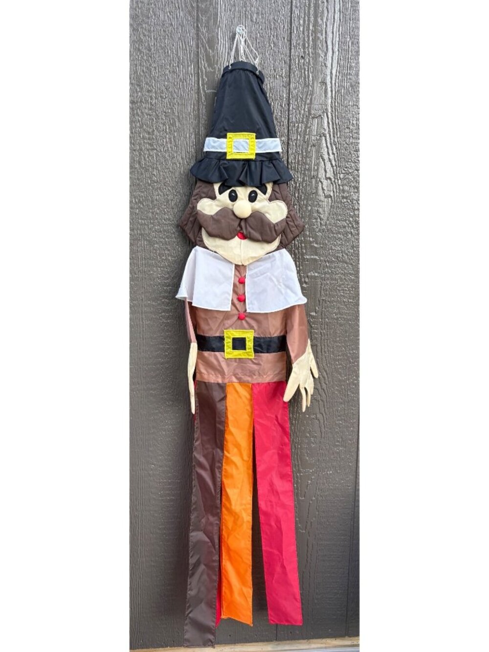 Vintage Thanksgiving Pilgrim Windsock 1990s Thanksgiving Fall Autumn 52"